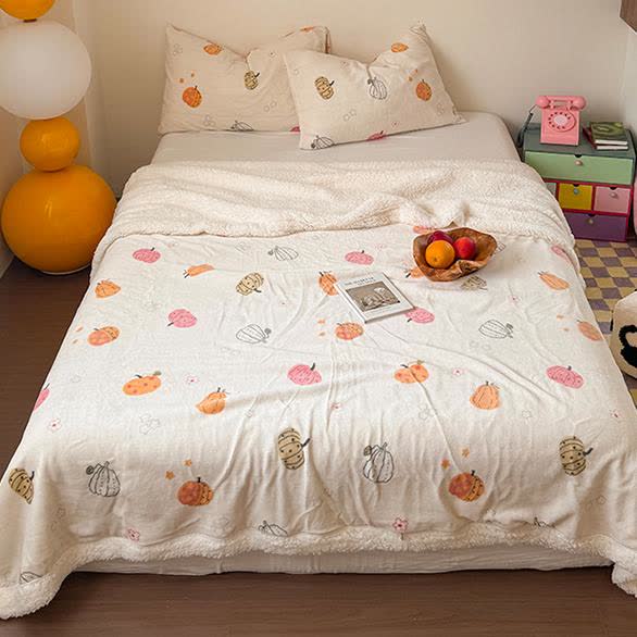 Halloween Pumpkin Sherpa Fleece Blanket - image 3