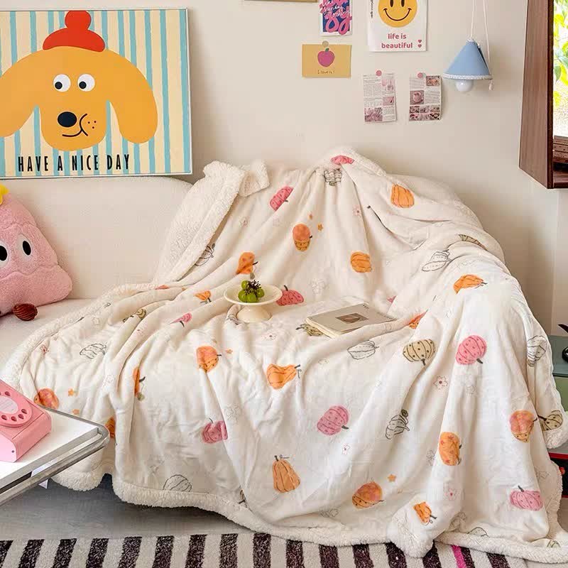 Halloween Pumpkin Sherpa Fleece Blanket - image 2