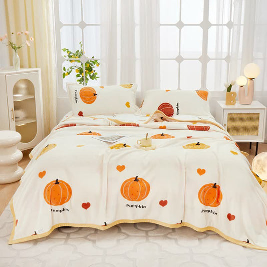 Flannel Halloween Holiday Pumpkin Blanket - Queen - image 0