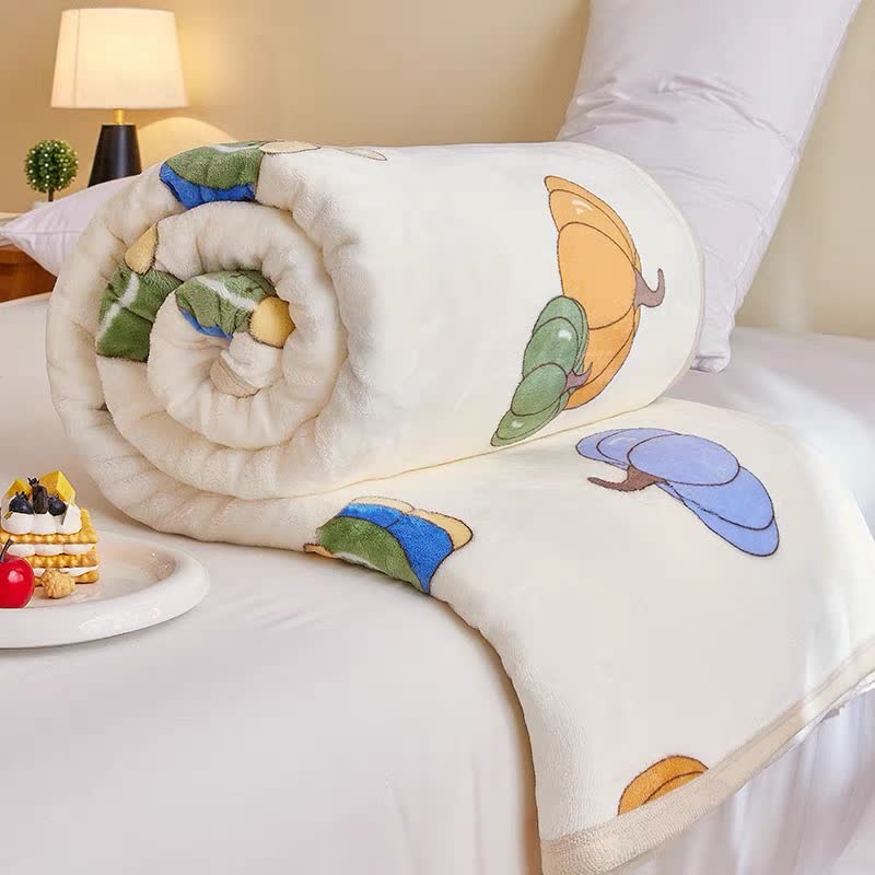 Cartoon Pumpkin Cute Bear Flannel Blanket - image 3
