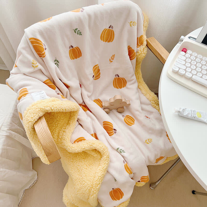 Pastoral Pumpkin Sherpa Throw Blanket - image 2
