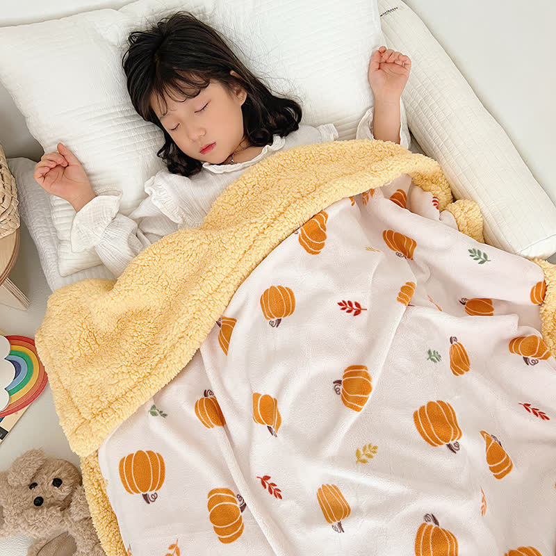 Pastoral Pumpkin Sherpa Throw Blanket - Queen - image 0