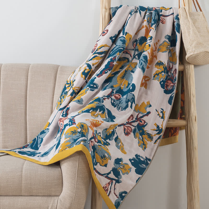 Four Layer Cotton Gauze Floral Bath Towel - image 2