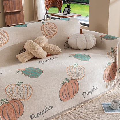 Halloween Pumpkin Chenille Sofa Cover - image 2