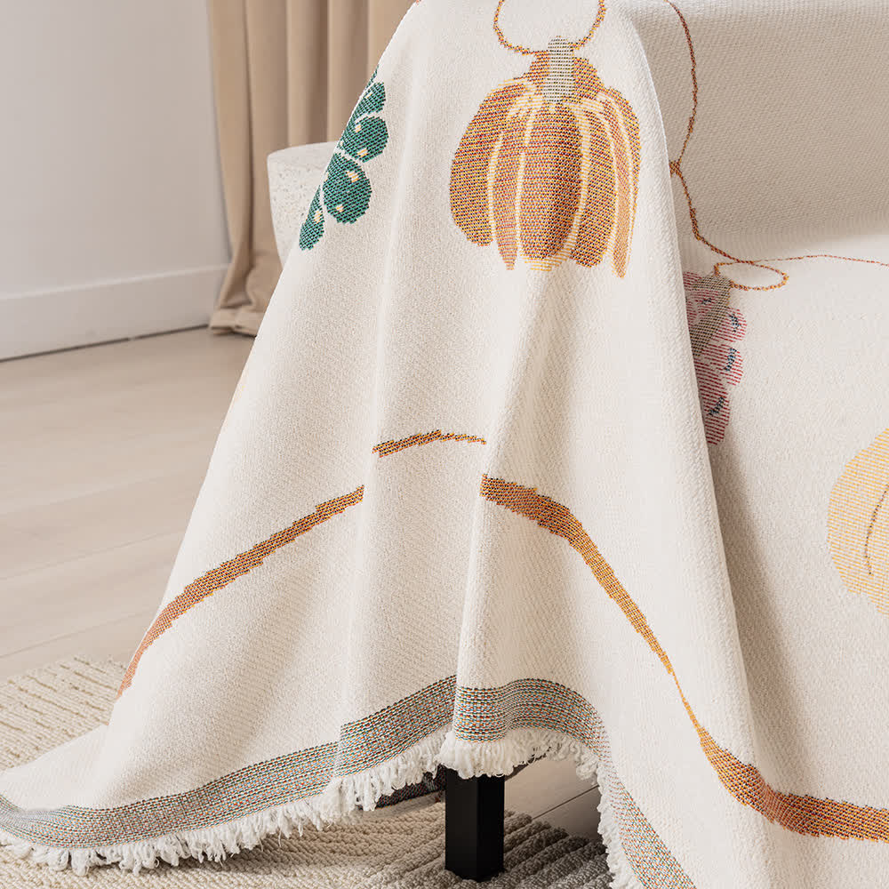 Rustic Pumpkin Chenille Anti-slip Sofa Cover - image 2