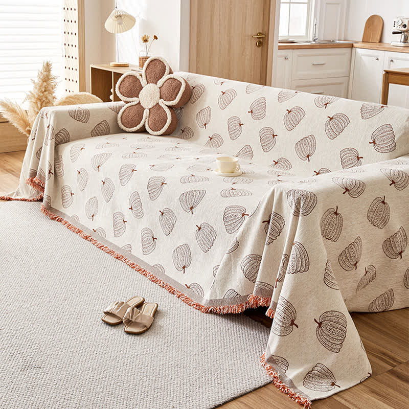 Pumpkin Reversible Chenille  Sofa Cover - image 4