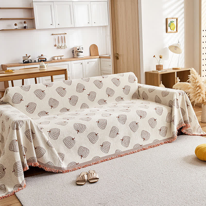 Pumpkin Reversible Chenille  Sofa Cover - image 6