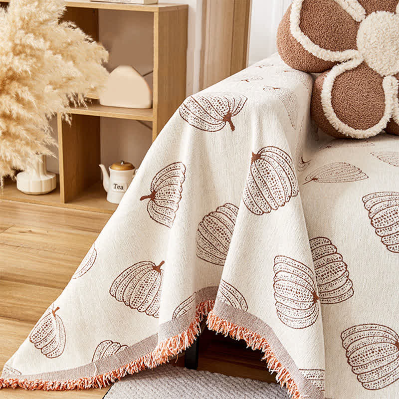 Pumpkin Reversible Chenille  Sofa Cover - image 7