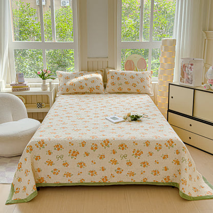 Refresh Flower Warm Velvet Bedding Set(4PCS) - Coverlet - King - image 4