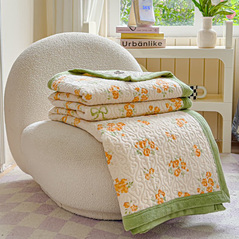 Refresh Flower Warm Velvet Bedding Set(4PCS) - image 12