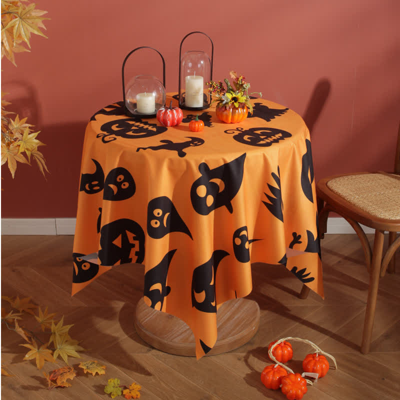 Halloween Festive Pumpkin Ghost Tablecloth - Pumpkin Ghost - 59" x 118" - image 0