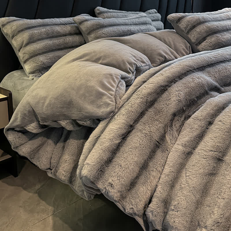 Vintage Luxurious Plush Fleece Bedding Set(4PCS) - image 11