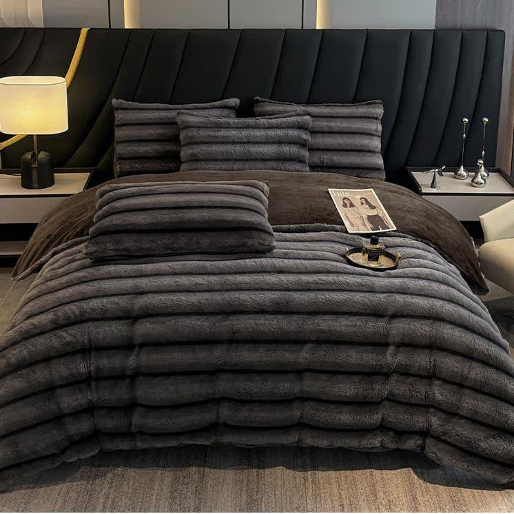Vintage Luxurious Plush Fleece Bedding Set(4PCS) - image 6