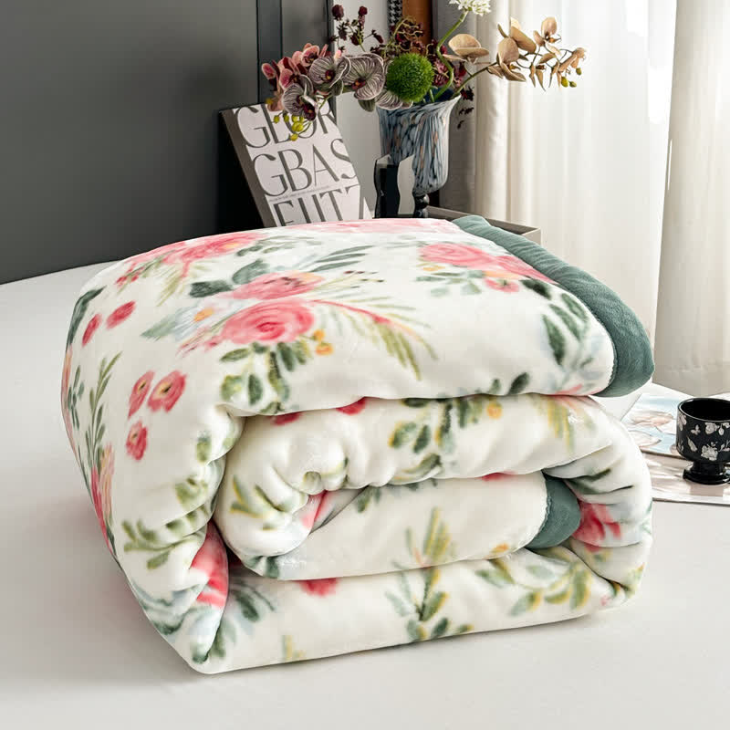 Floral Style Reversible Flannel Blanket - image 5
