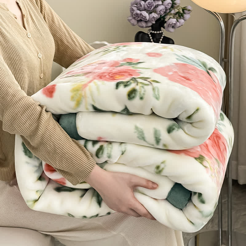 Floral Style Reversible Flannel Blanket - image 4