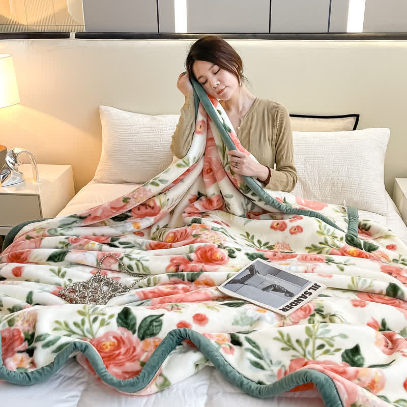 Floral Style Reversible Flannel Blanket - image 6