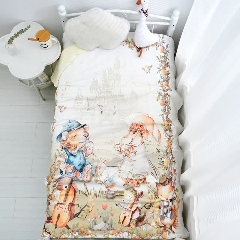 Cotton Fairy Tale Warm Baby Quilt - image 1