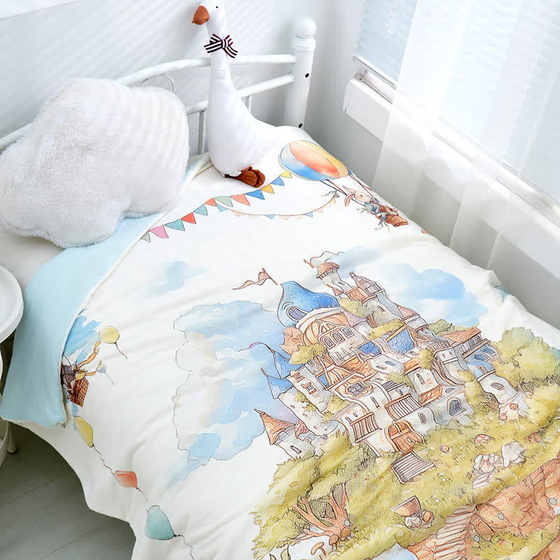 Wonderland Castle Cotton Baby Quilt - image 3