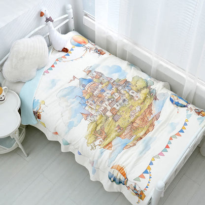 Wonderland Castle Cotton Baby Quilt - 47"W x 59"L - image 0