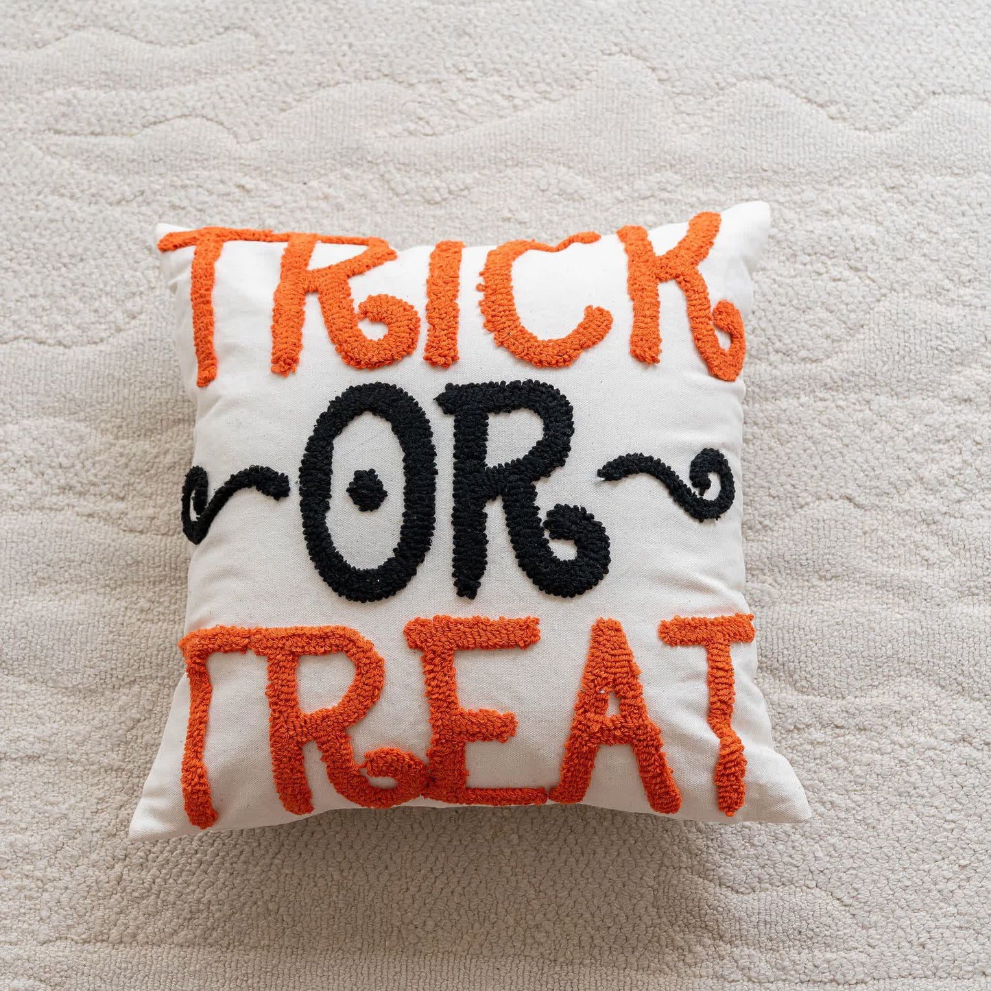 Modern Halloween Cushion Throw Pillow Cover - Trick or Treat - 18"x 18" - image 3