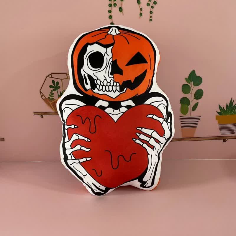 Halloween Pumpkin Monster Lumbar Pillow - Pumpkin Skull - 45cm - image 7