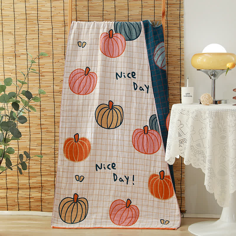 Nice Day Pumpkin Cotton Gauze Bath Towel - image 1