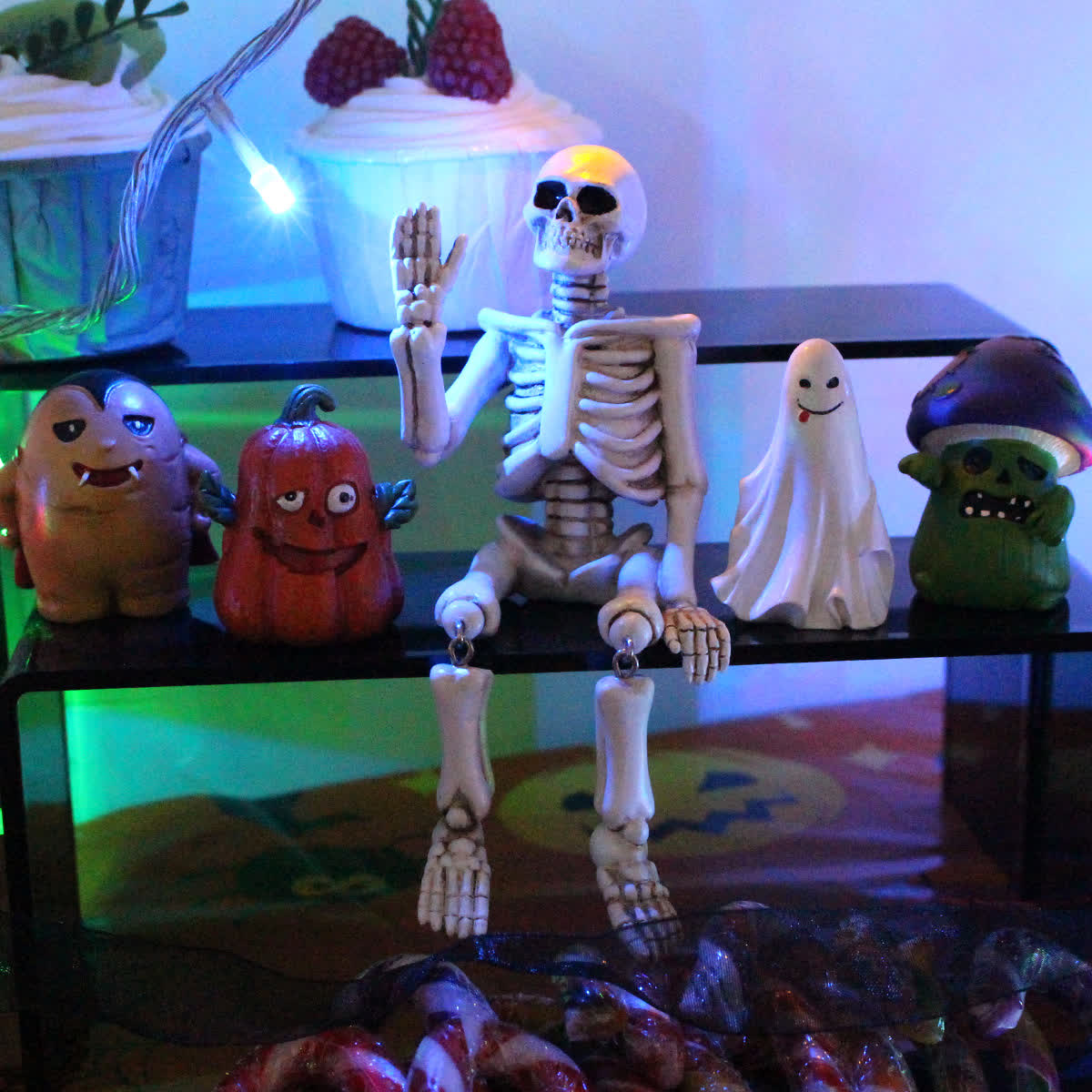Halloween Resin Waving Hand Skeleton Ornament - image 1