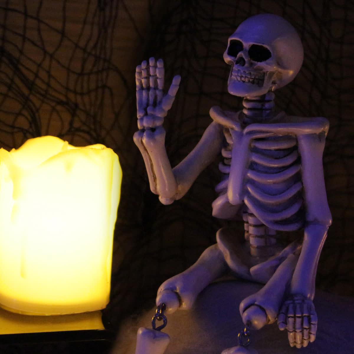 Halloween Resin Waving Hand Skeleton Ornament - image 3