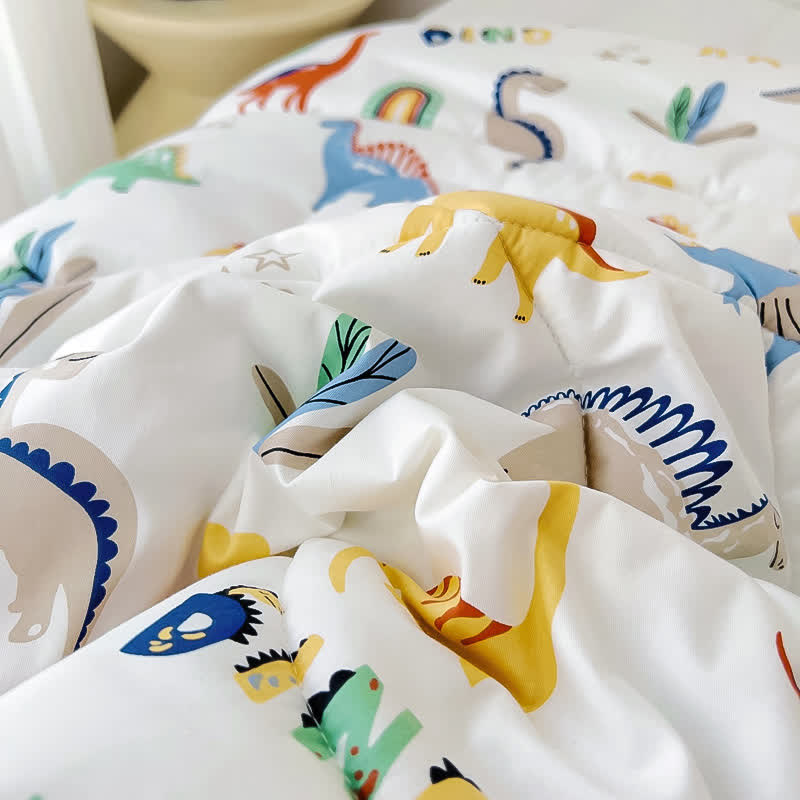 Cotton Dinosaur World Toddler Quilt - image 4
