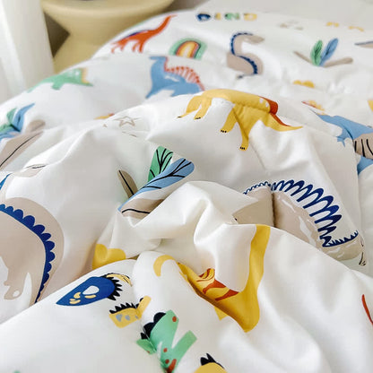Cotton Dinosaur World Toddler Quilt - image 4