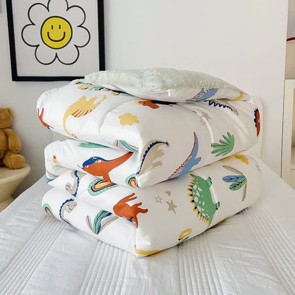 Cotton Dinosaur World Toddler Quilt - image 3