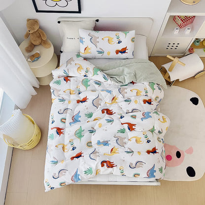 Cotton Dinosaur World Toddler Quilt - image 1