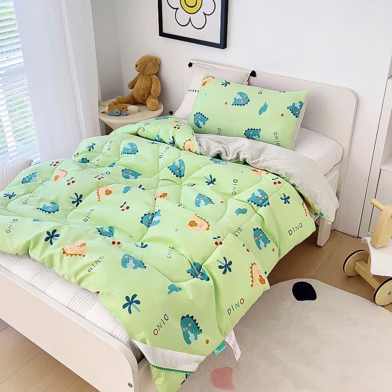 Cotton Cute Dinosaur Winter Toddler Quilt - 1pc Pillowcase - 12" x 19" - image 0