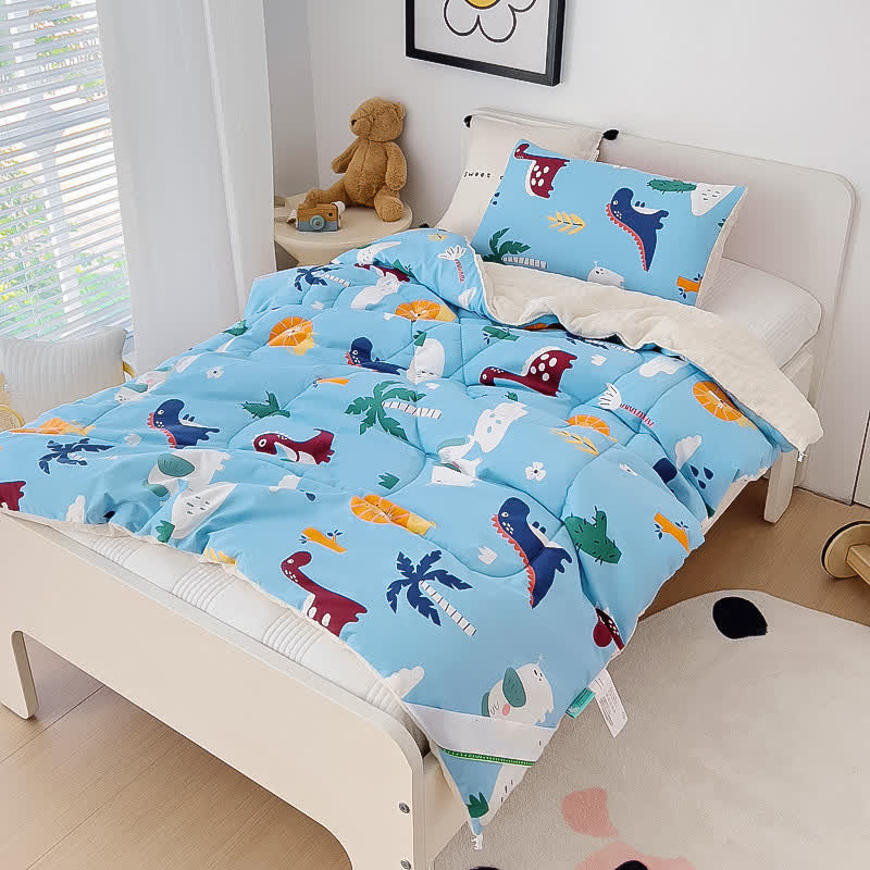 Cute Animal Fluffy Cotton Toddler Quilt - 1pc Pillowcase - 12" x 19" - image 0