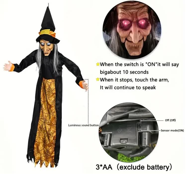 Halloween Witch Ghost Glowing Sound Toy - image 5