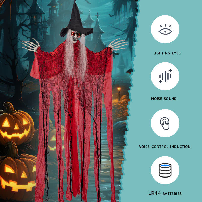  Voice-activated Glowing Witch Hanging Ornament  - image 2