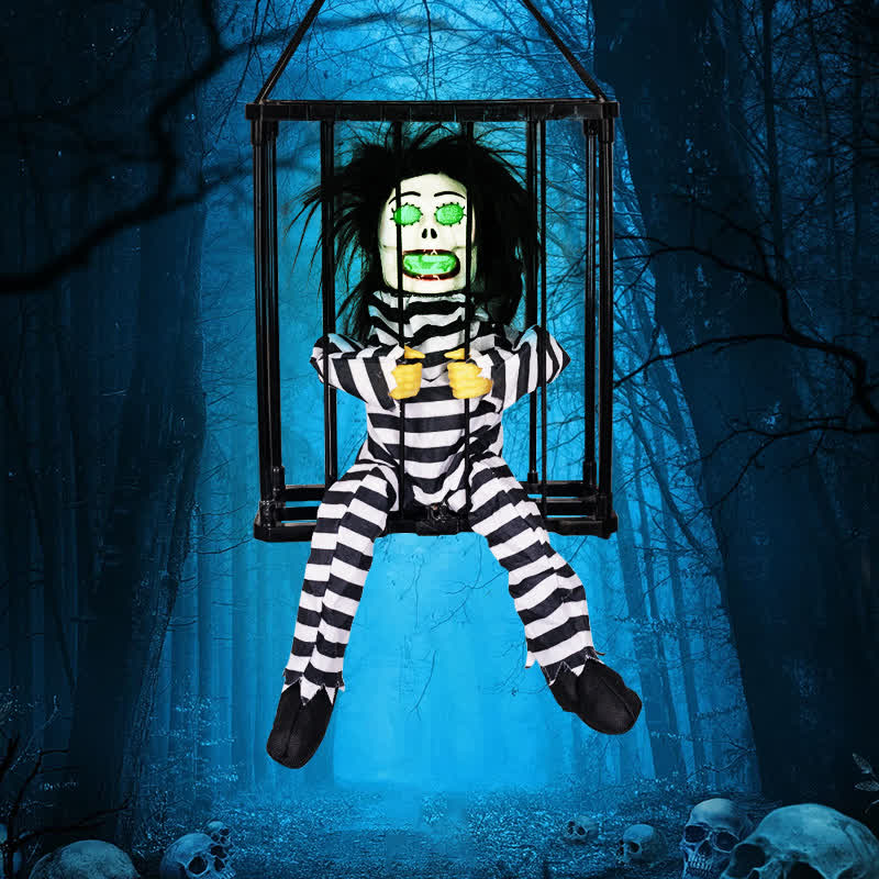 Halloween Ghost Glowing Hanging Ornament  - F - 9" x 4" x 11" - image 5