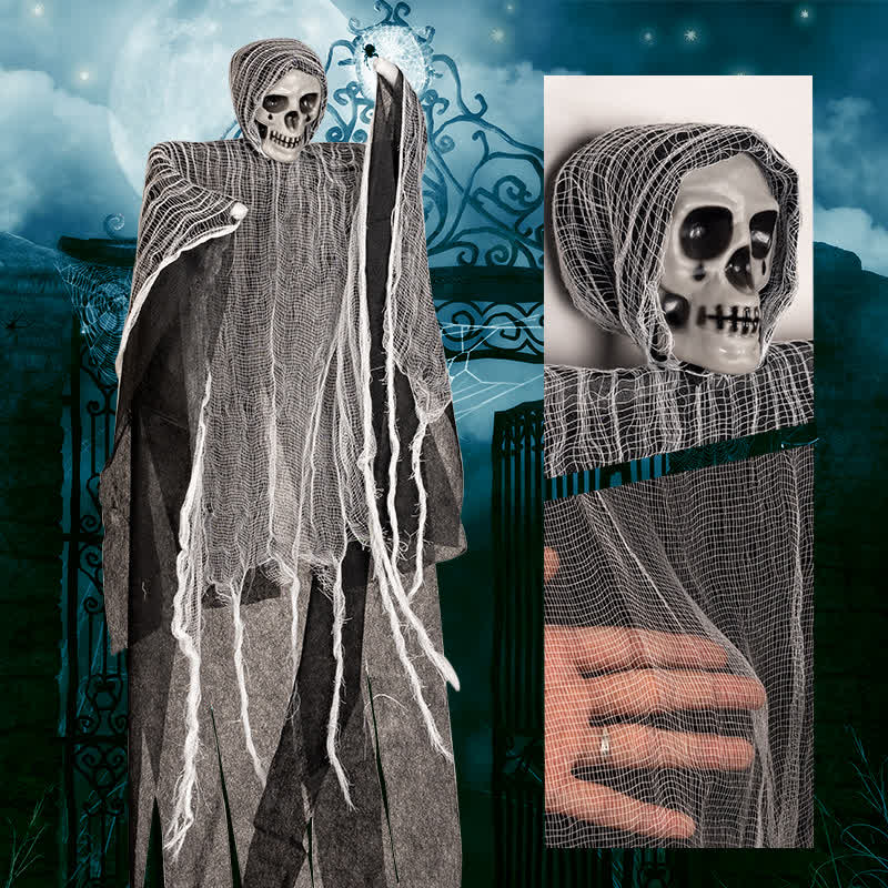 Halloween Skull Mesh Hanging Ornament  - image 1