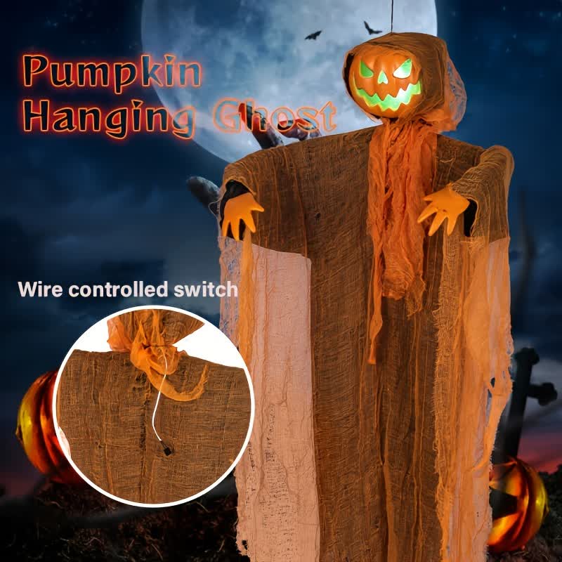 Turning Pumpkin Glowing Sounding Hanging Ornament - image 2