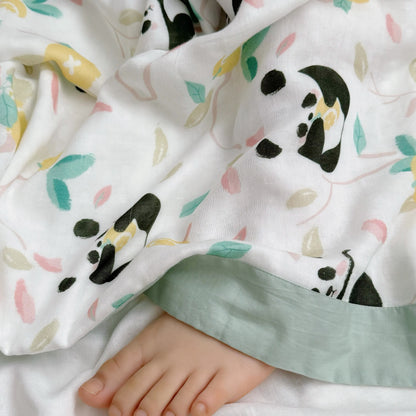Panda Bamboo Fiber Baby Toddler Quilt - image 9