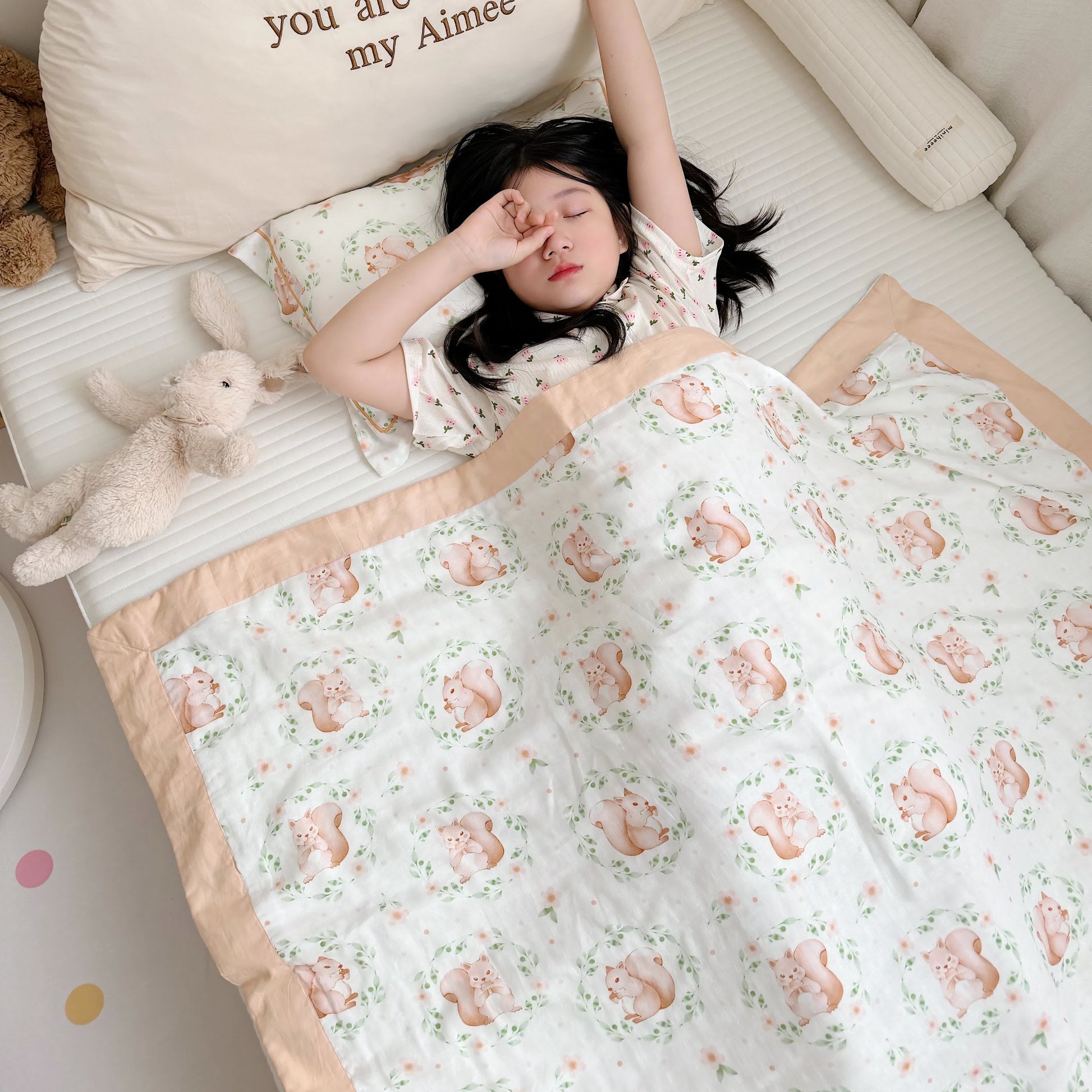 Squirrel Bamboo Fiber Baby Toddler Quilt - image 1