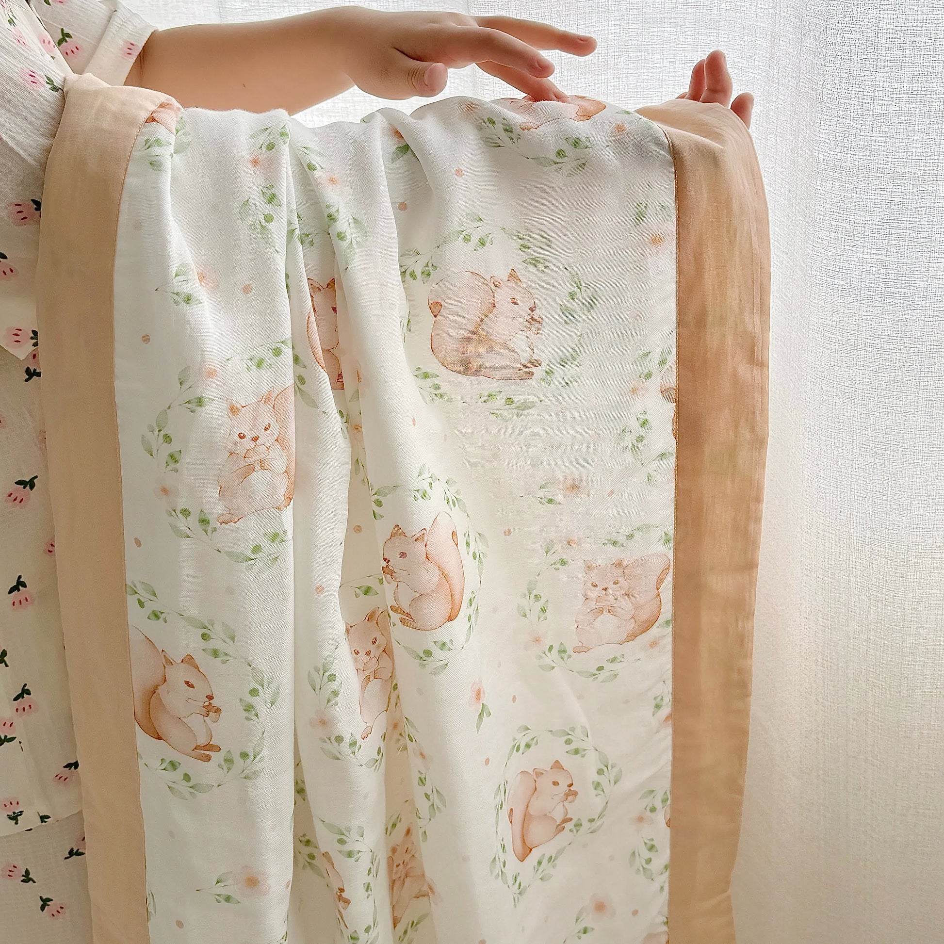 Squirrel Bamboo Fiber Baby Toddler Quilt - image 7