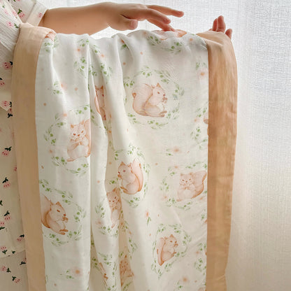 Squirrel Bamboo Fiber Baby Toddler Quilt - image 7