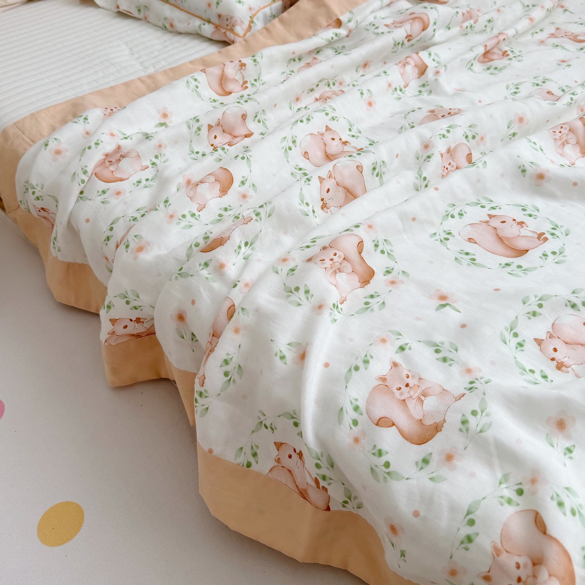 Squirrel Bamboo Fiber Baby Toddler Quilt - image 8