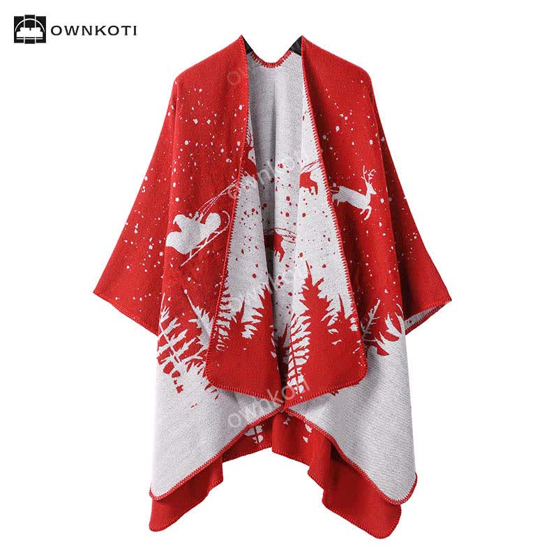 Christmas Snow Forest Shawl Blanket - 63" x 53" - image 0