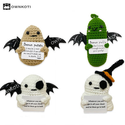 Halloween Winged Ghost Crochet Ornament - image 0