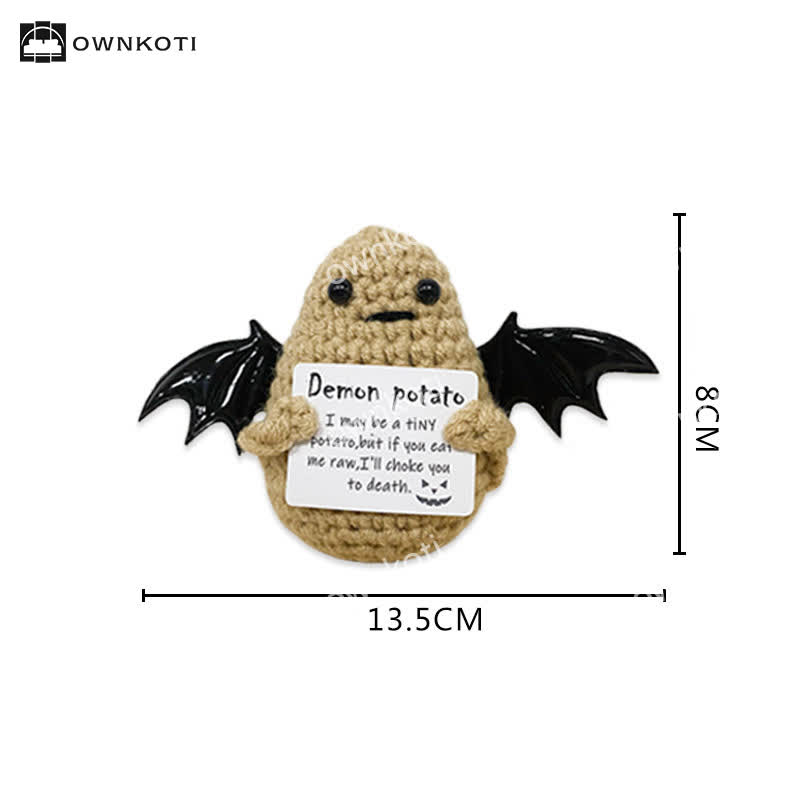 Halloween Winged Ghost Crochet Ornament - Potato - Standard - image 1