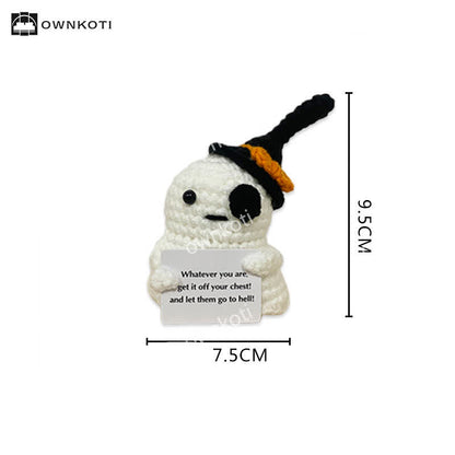 Halloween Winged Ghost Crochet Ornament - Ghost with Hat - Standard - image 7