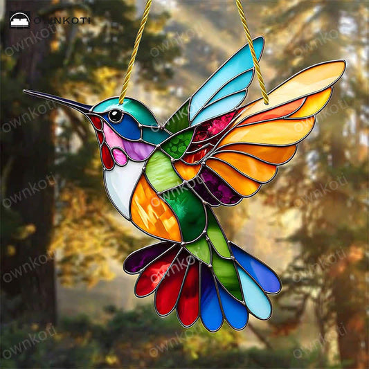 Colorful Bird Acrylic Window Hanging - 5PCS - image 0
