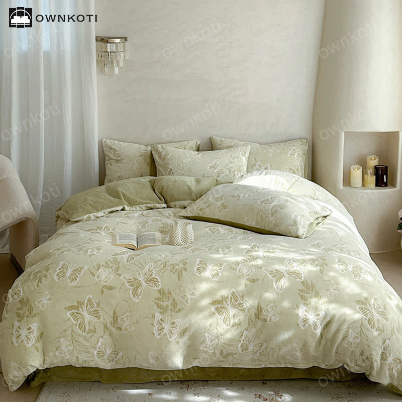 Butterfly Velvet Warm Bedding Set(4PCS) - image 10